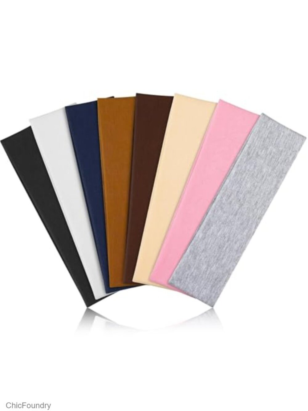 8 Pack Stretchy Headbands for Women, Polyester-Spandex, Workout & Yoga Hair